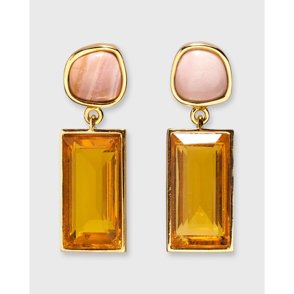 Elegant Gold and Pink Earrings